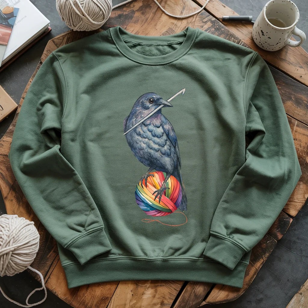 Crochet Crow Sweatshirt - Prismatic Fiber Arts