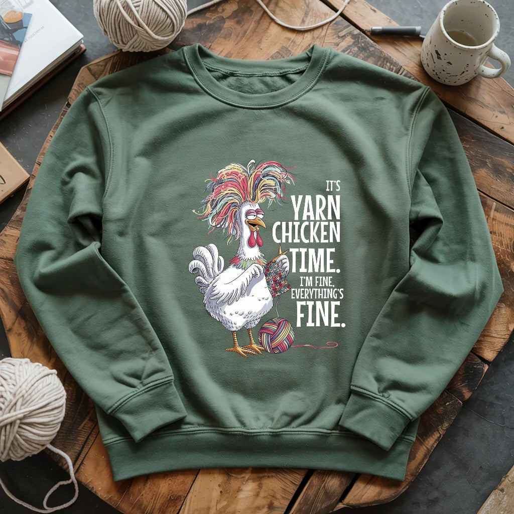 Yarn Chicken Time Sweatshirt - Prismatic Fiber Arts