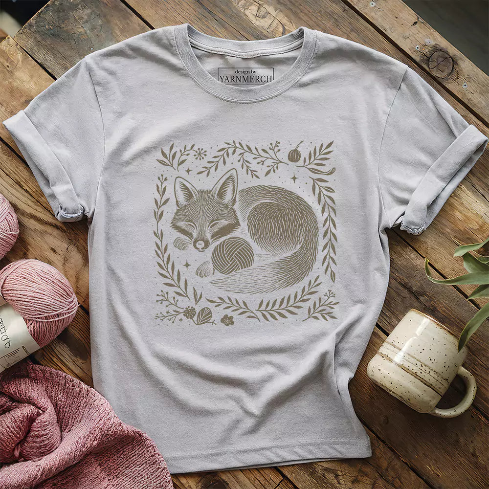Fox & Yarn T-shirt - Prismatic Fiber Arts