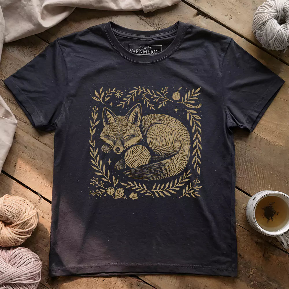Fox & Yarn T-shirt - Prismatic Fiber Arts