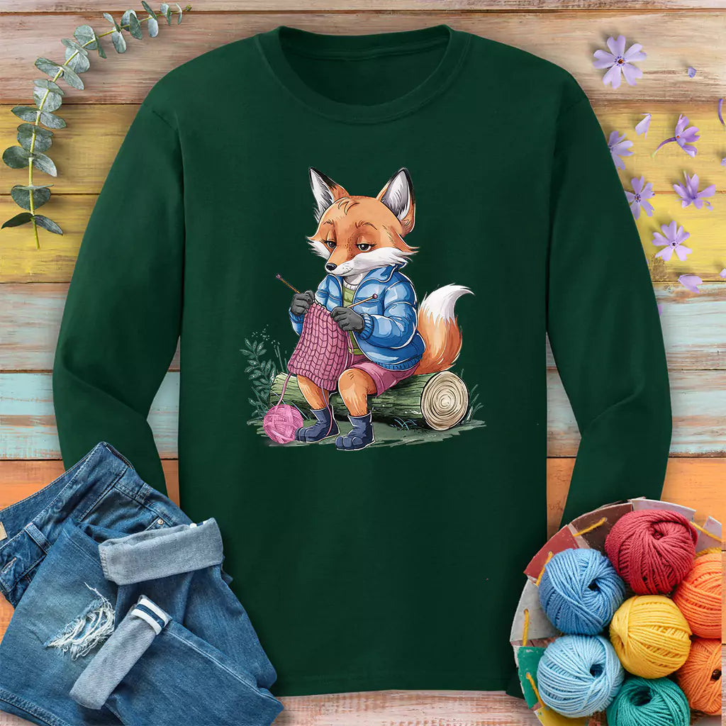 Foxtastic Knit Long Sleeve T-shirt - Prismatic Fiber Arts