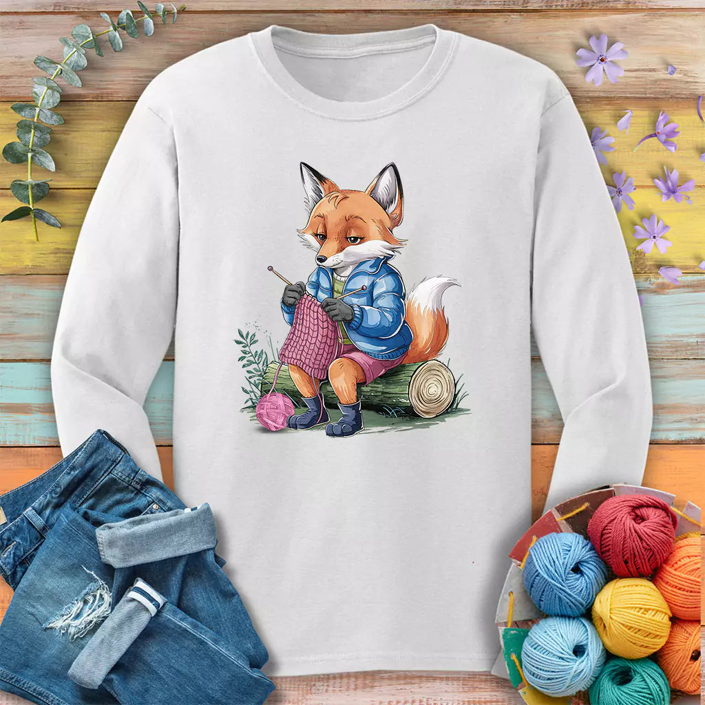 Foxtastic Knit Long Sleeve T-shirt - Prismatic Fiber Arts