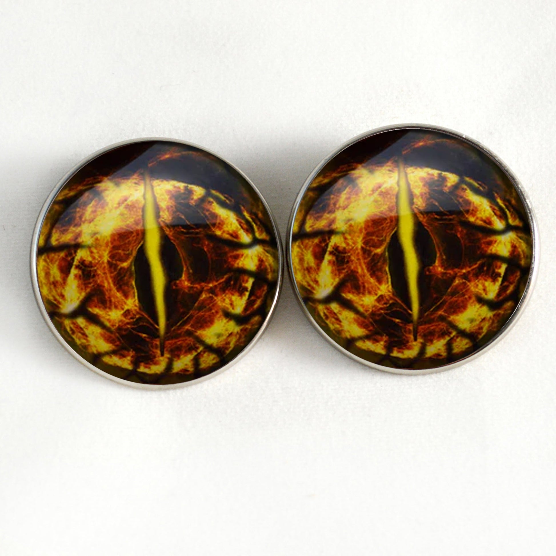 Yellow Fractal Dragon Sew-On Buttons Glass Eyes - Prismatic Fiber Arts