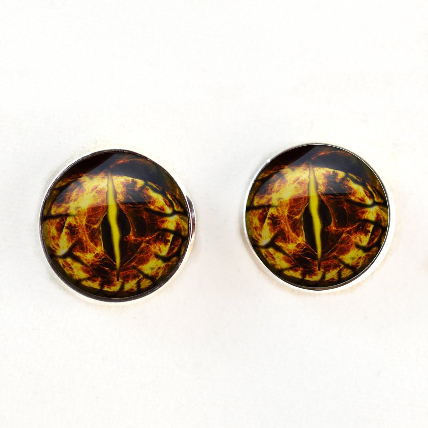Yellow Fractal Dragon Sew-On Buttons Glass Eyes - Prismatic Fiber Arts