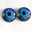 Blue and Pink Gecko Sew-On Glass Eyes - Prismatic Fiber Arts