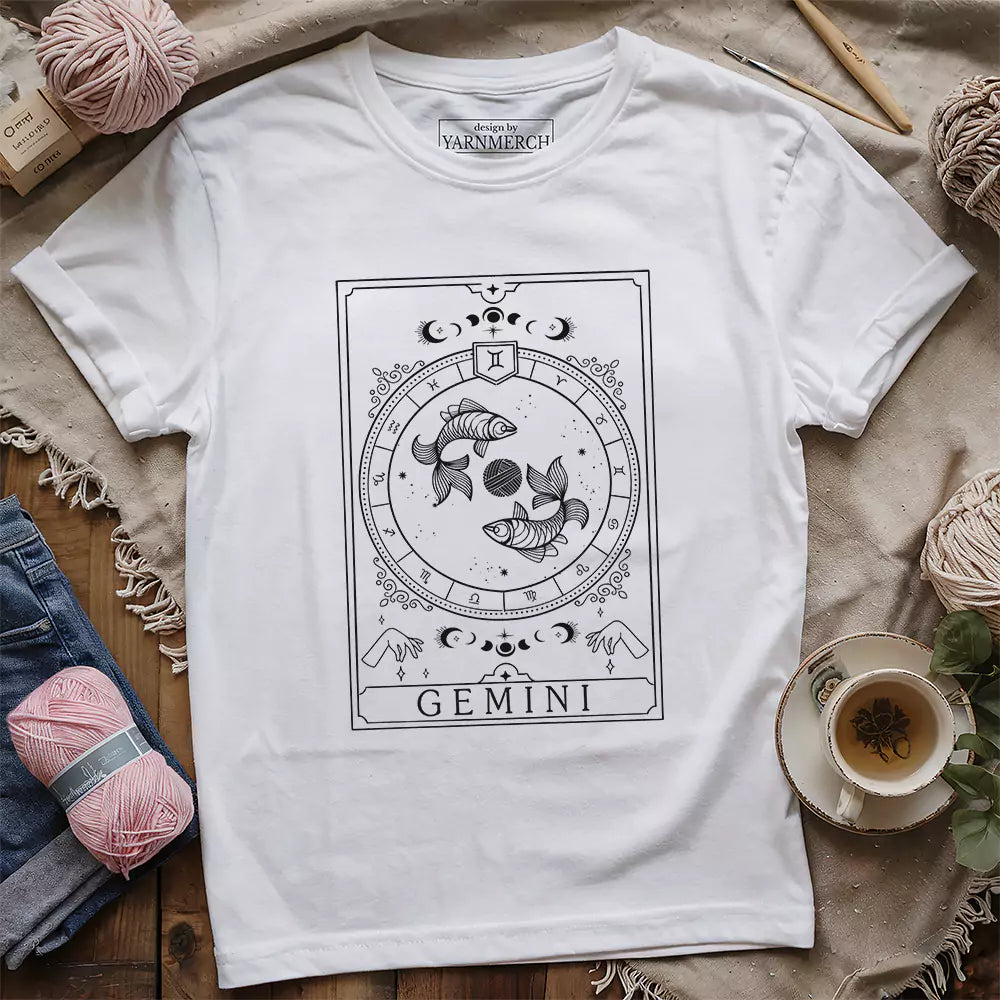 Gemini Yarn Tarot T-shirt - Prismatic Fiber Arts