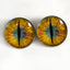 Gold and Teal Green Dragon Sew-On Button Glass Eyes - Prismatic Fiber Arts