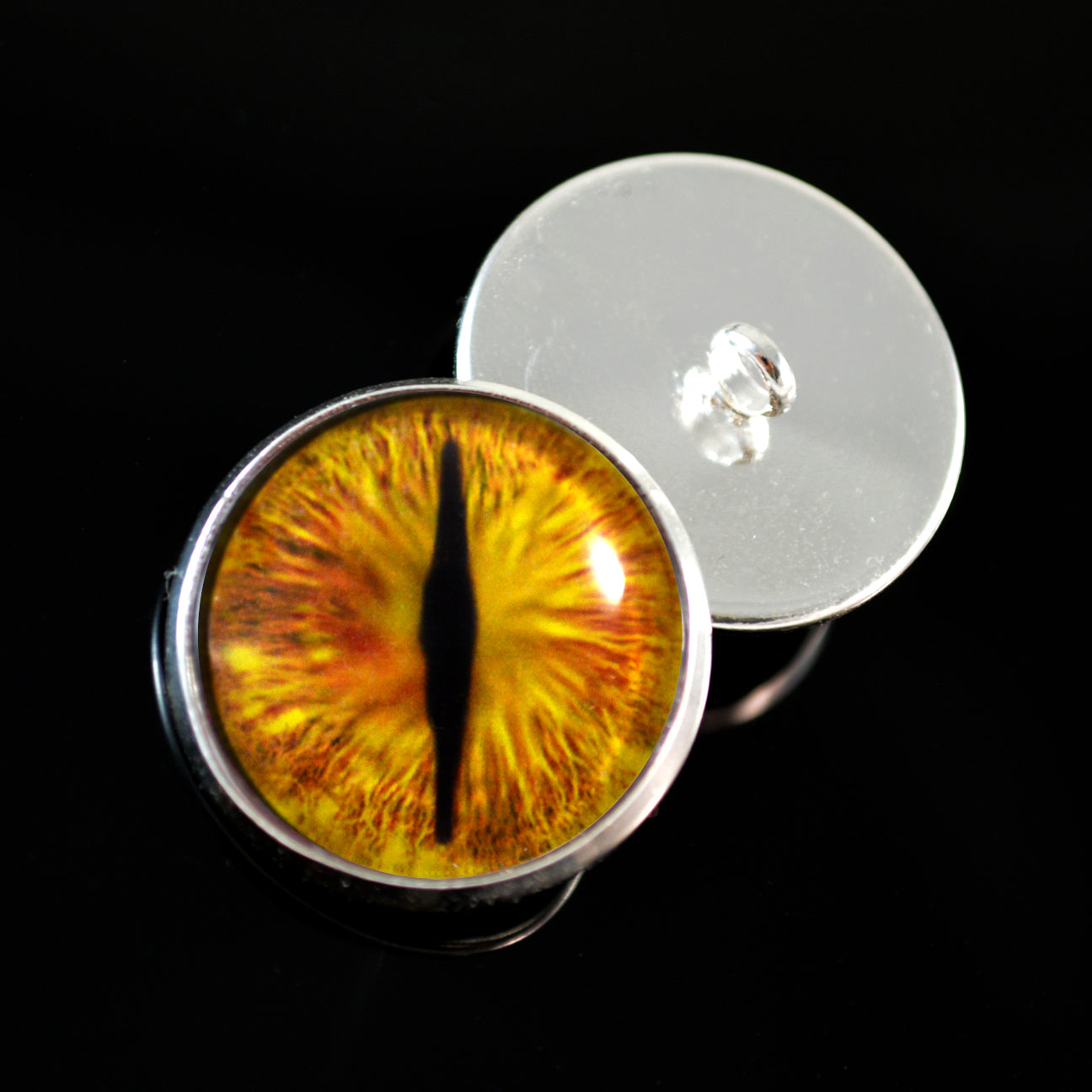 Golden Dragon Sew-On Button Glass Eyes - Prismatic Fiber Arts