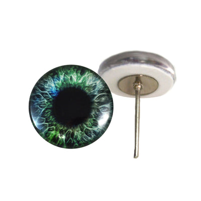 Green and Blue Human Glass Eyes on Wire Pin Posts