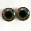 Brown and Green Human Inspired Sew-On Button Glass Eyes - Prismatic Fiber Arts
