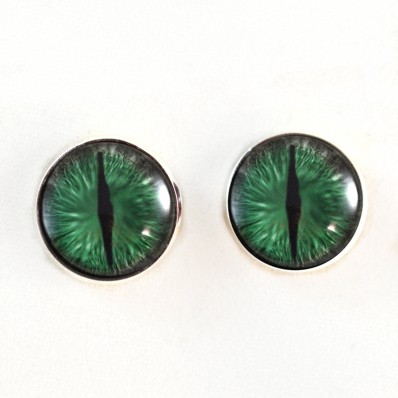Green and Gray Dragon Sew-On Buttons Glass Eyes - Prismatic Fiber Arts