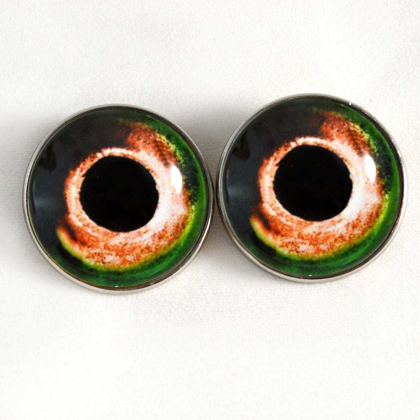 Green and Orange Fish Sew-On Buttons Glass Eyes - Prismatic Fiber Arts