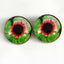 Green and Red Zombie Sew-On Button Glass Eyes - Prismatic Fiber Arts