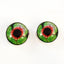 Green and Red Zombie Sew-On Button Glass Eyes - Prismatic Fiber Arts