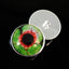 Green and Red Zombie Sew-On Button Glass Eyes - Prismatic Fiber Arts
