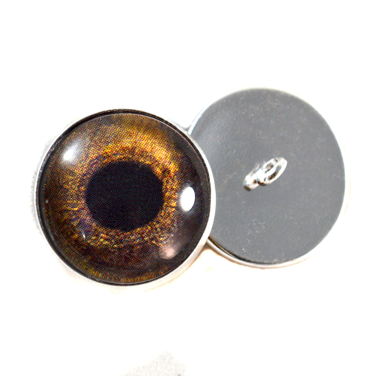 Redtail Hawk Sew-On Button Glass Eyes - Prismatic Fiber Arts