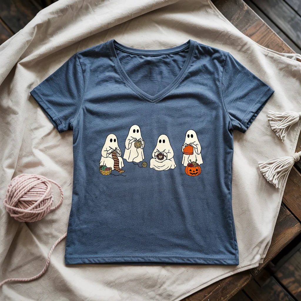 Ghost Stitchers Society Lady V-neck - Prismatic Fiber Arts