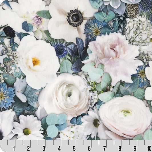 Digital Cuddle White Hoffman Blooming Buds 58"/60" Fabric per yard