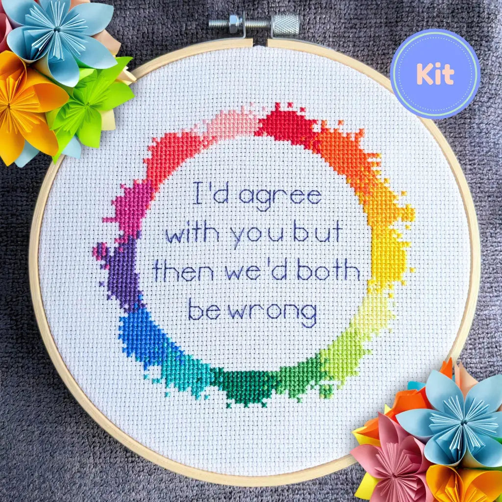 I'd agree with you but... Snarky Rainbow Cross Stitch Kit by Room for Calm - Prismatic Fiber Arts