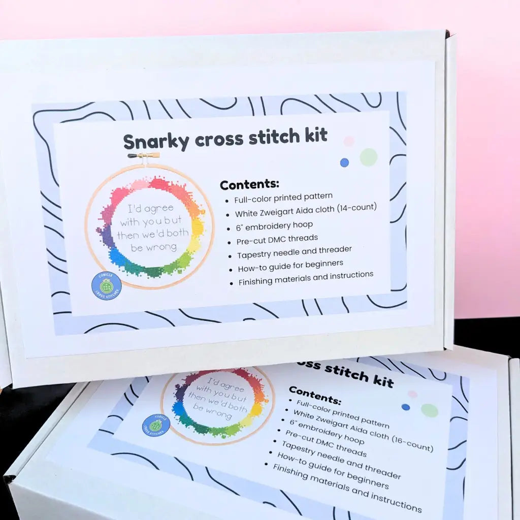 I'd agree with you but... Snarky Rainbow Cross Stitch Kit by Room for Calm - Prismatic Fiber Arts
