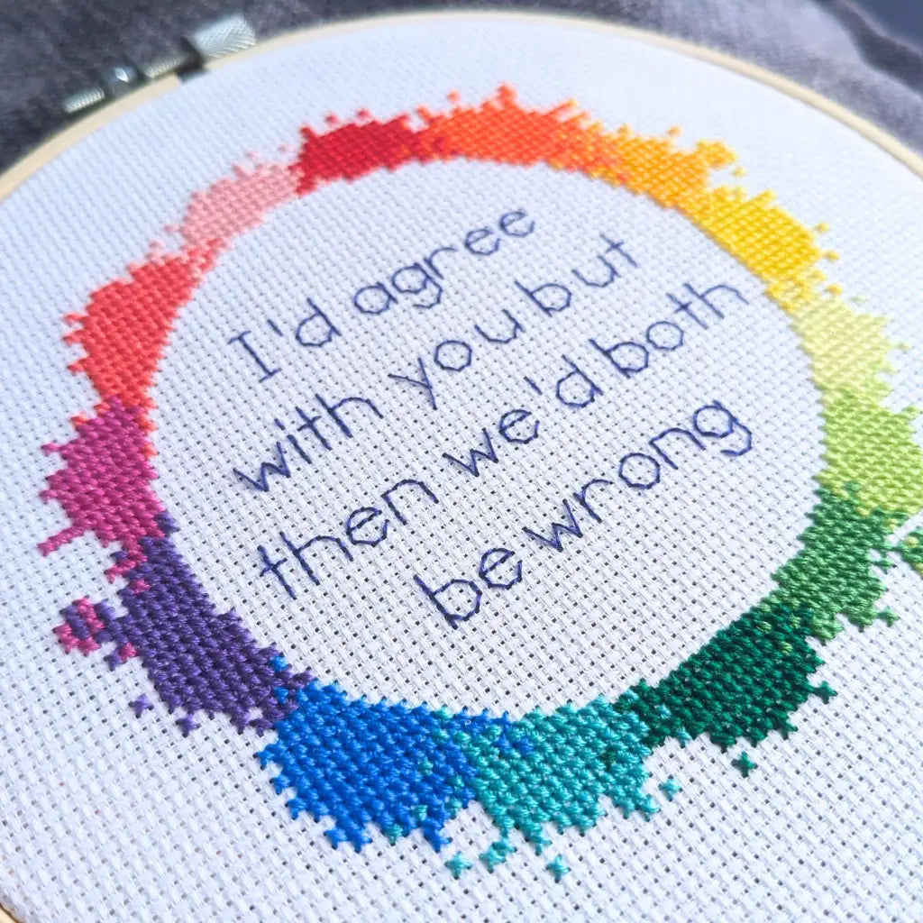 I'd agree with you but... Snarky Rainbow Cross Stitch Kit by Room for Calm - Prismatic Fiber Arts