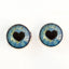 Light Blue Heart Pupil Sew-On Button Glass Eyes - Prismatic Fiber Arts