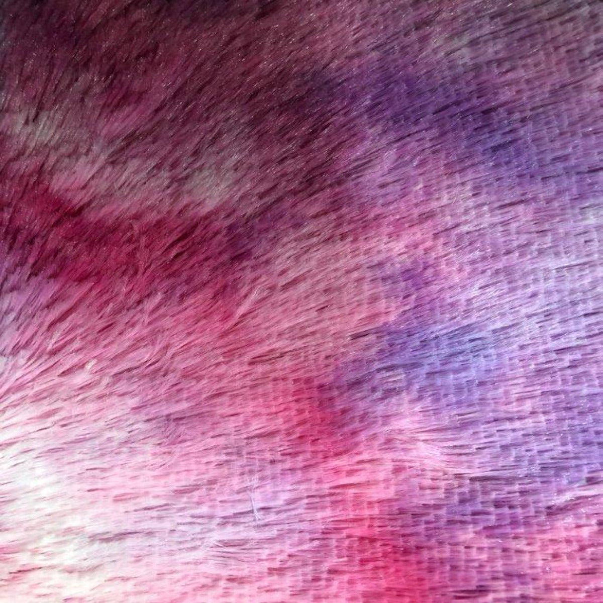 Rainbow Multi Color Dye Fuzzy Faux Fur Fabric - Prismatic Fiber Arts
