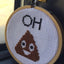 Oh Poop Emoji Counted Cross Stitch DIY KIT Beginner - Prismatic Fiber Arts