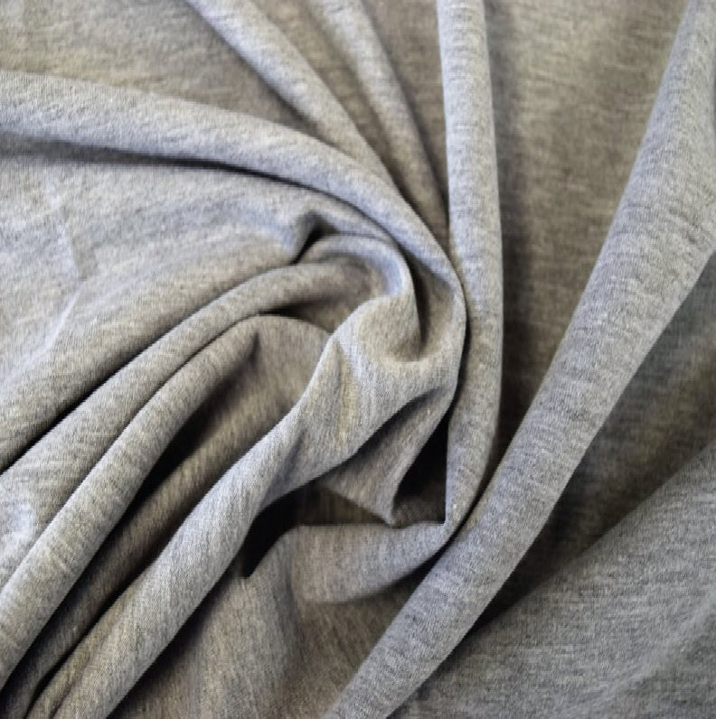 Cotton Spandex Stretch French Terry Fabric | Heather Grey - Prismatic Fiber Arts