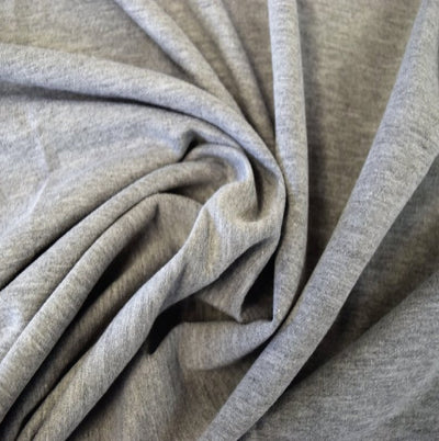 Cotton Spandex Stretch French Terry Fabric | Heather Grey - Prismatic Fiber Arts