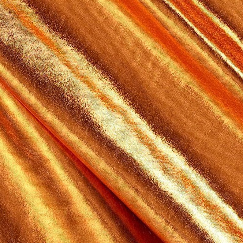Metallic Lame Foil Spandex Knit Fabric | Gold - Prismatic Fiber Arts