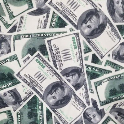 Nylon Spandex Swimwear Tricot Fabric | Dollar Bills Print 4-Way Stretch - Prismatic Fiber Arts