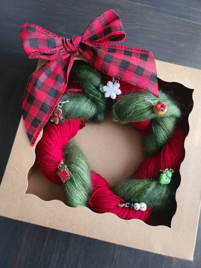 Holiday Yarn Wreath knit gift set - Prismatic Fiber Arts