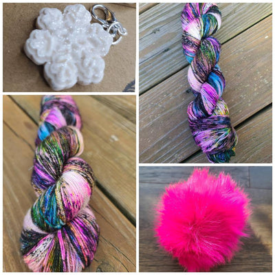 Woolen Winter Hat kits/pom/snowflake charm - Prismatic Fiber Arts
