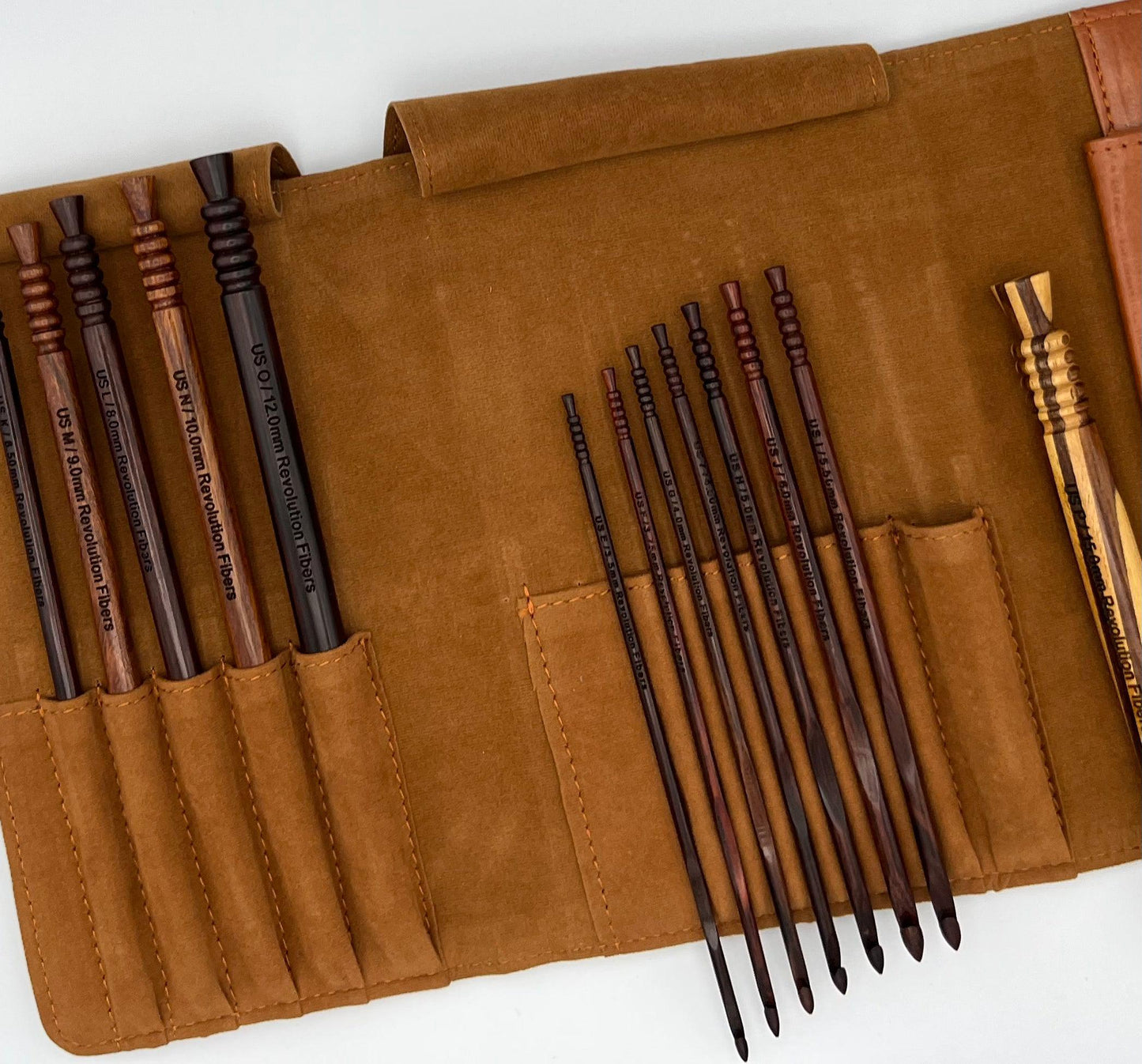 Premium Rosewood Crochet Hooks Set with Carrying Case | 13 Crochet Hooks Size US E - P - Prismatic Fiber Arts