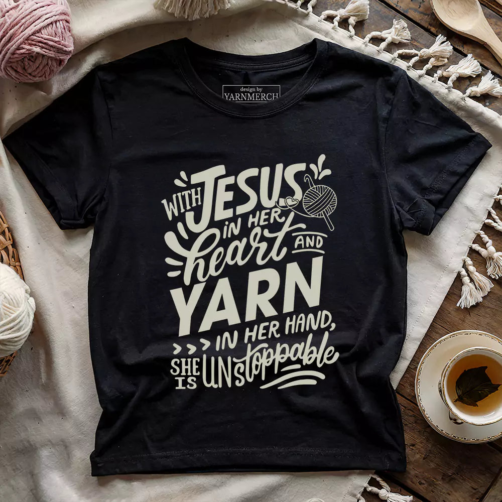 Jesus And Yarn T-shirt - Prismatic Fiber Arts