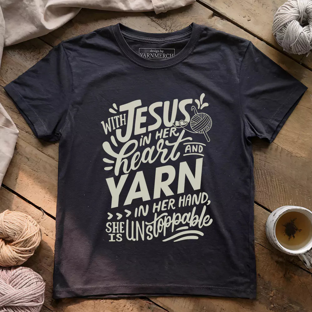 Jesus And Yarn T-shirt - Prismatic Fiber Arts