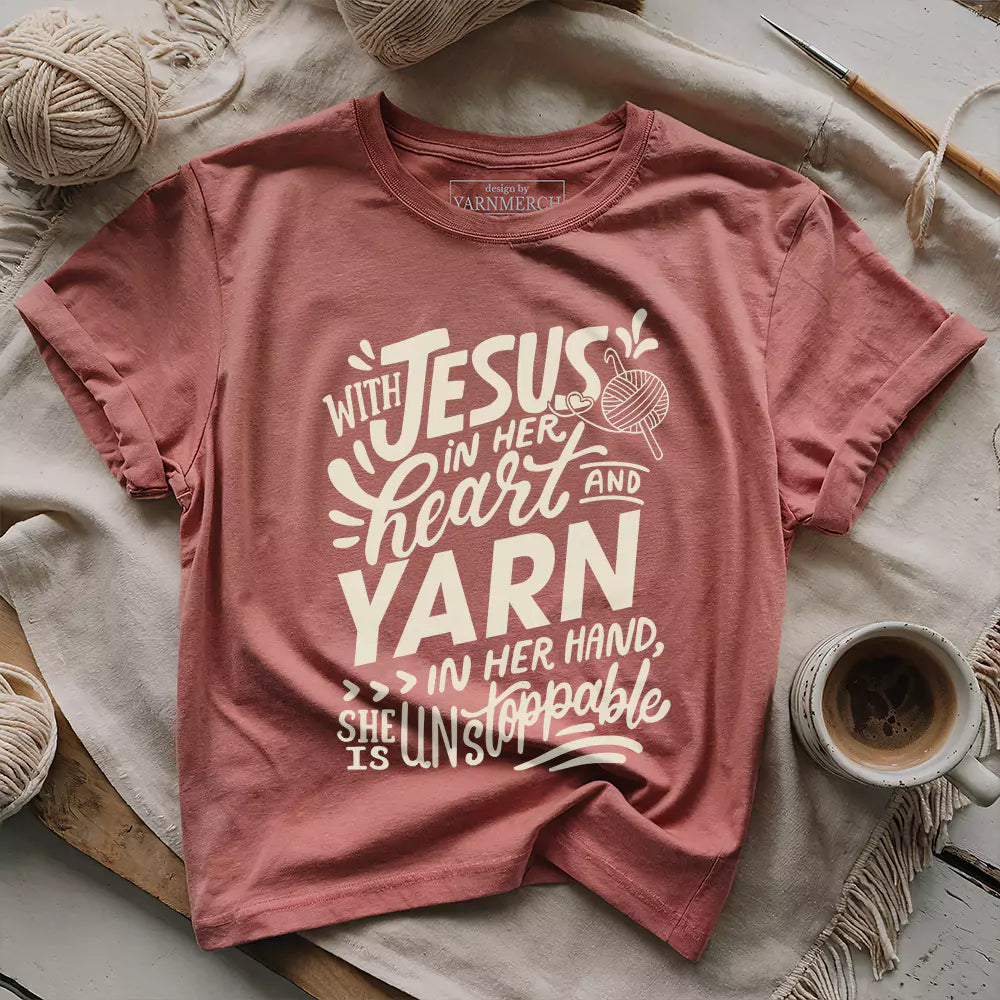 Jesus And Yarn T-shirt - Prismatic Fiber Arts