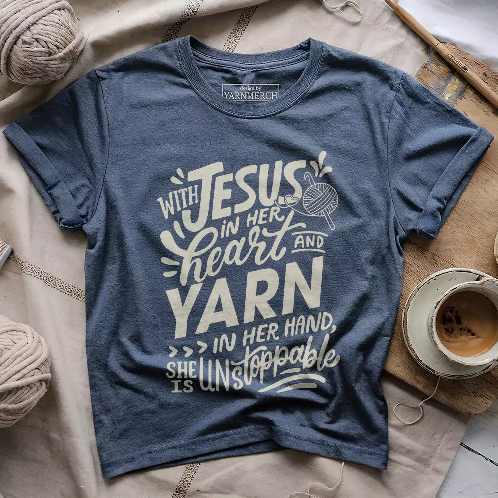Jesus And Yarn T-shirt - Prismatic Fiber Arts
