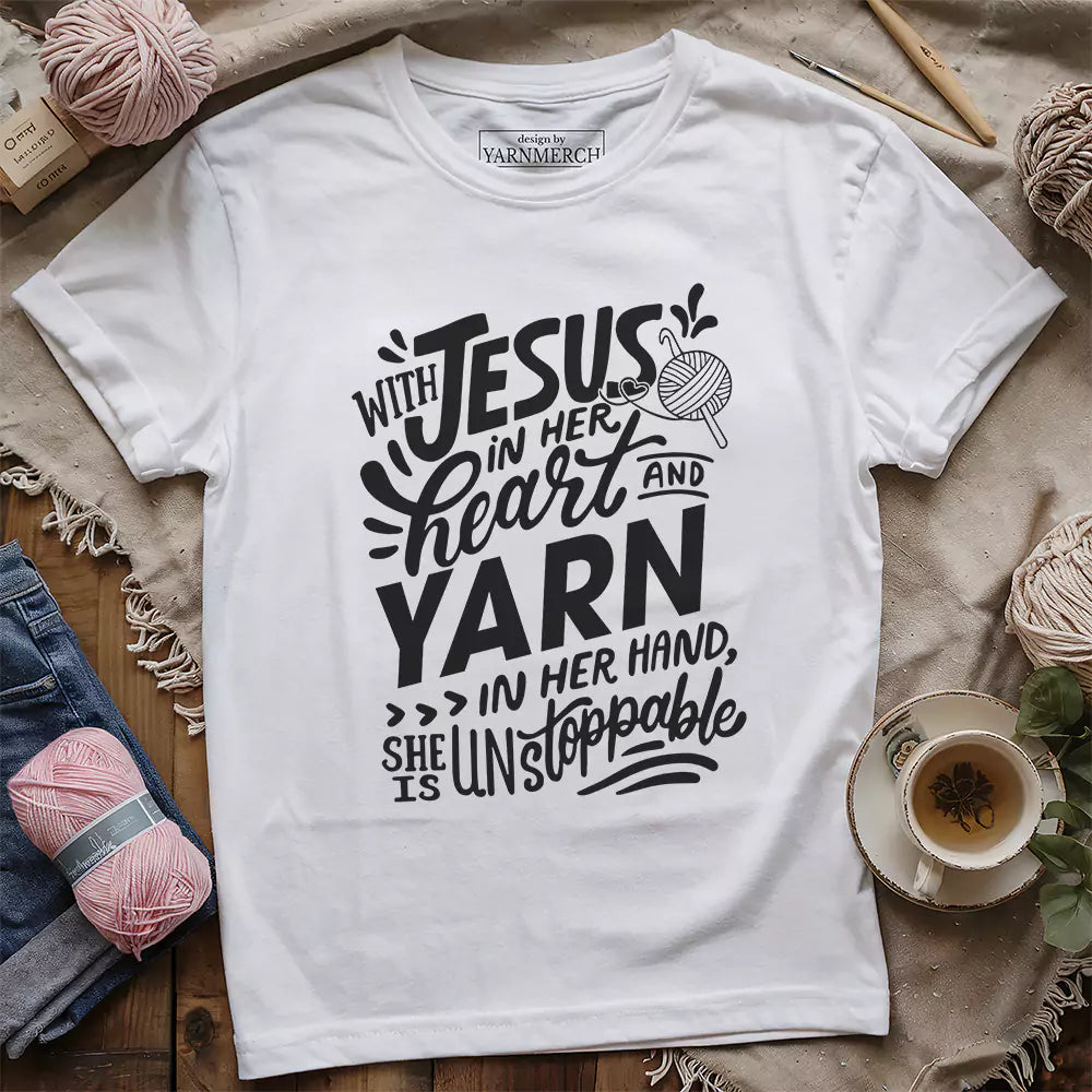 Jesus And Yarn T-shirt - Prismatic Fiber Arts