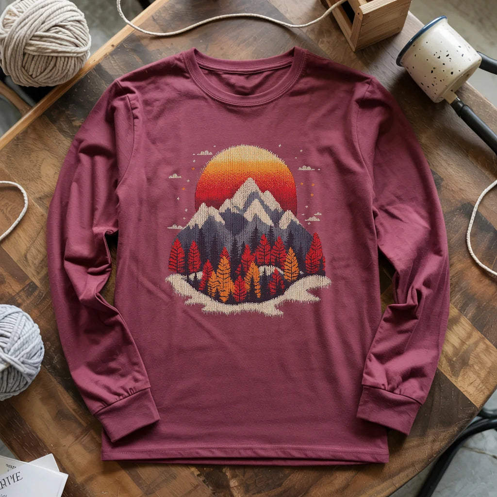 Knit Mountain Long Sleeve T-shirt - Prismatic Fiber Arts