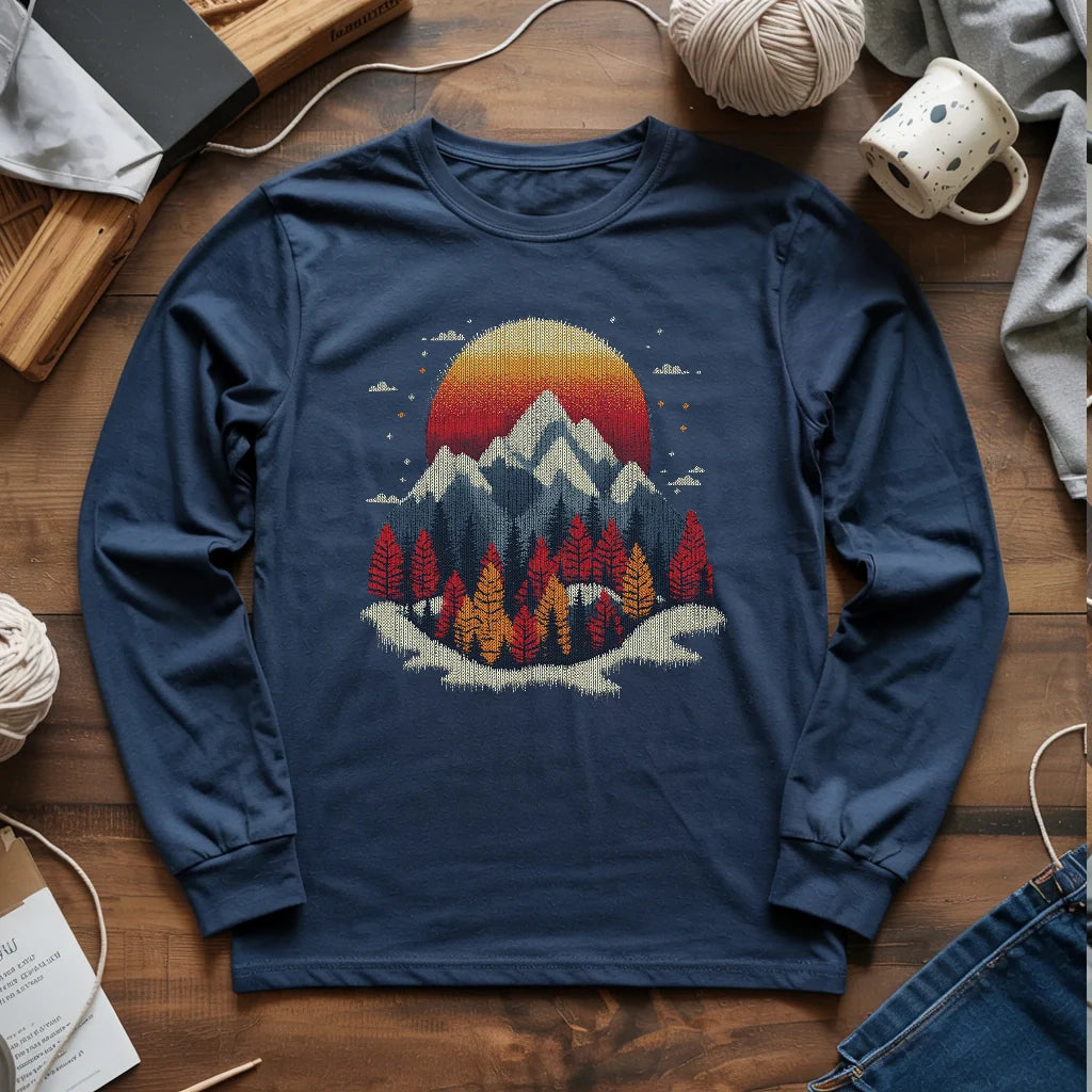 Knit Mountain Long Sleeve T-shirt - Prismatic Fiber Arts