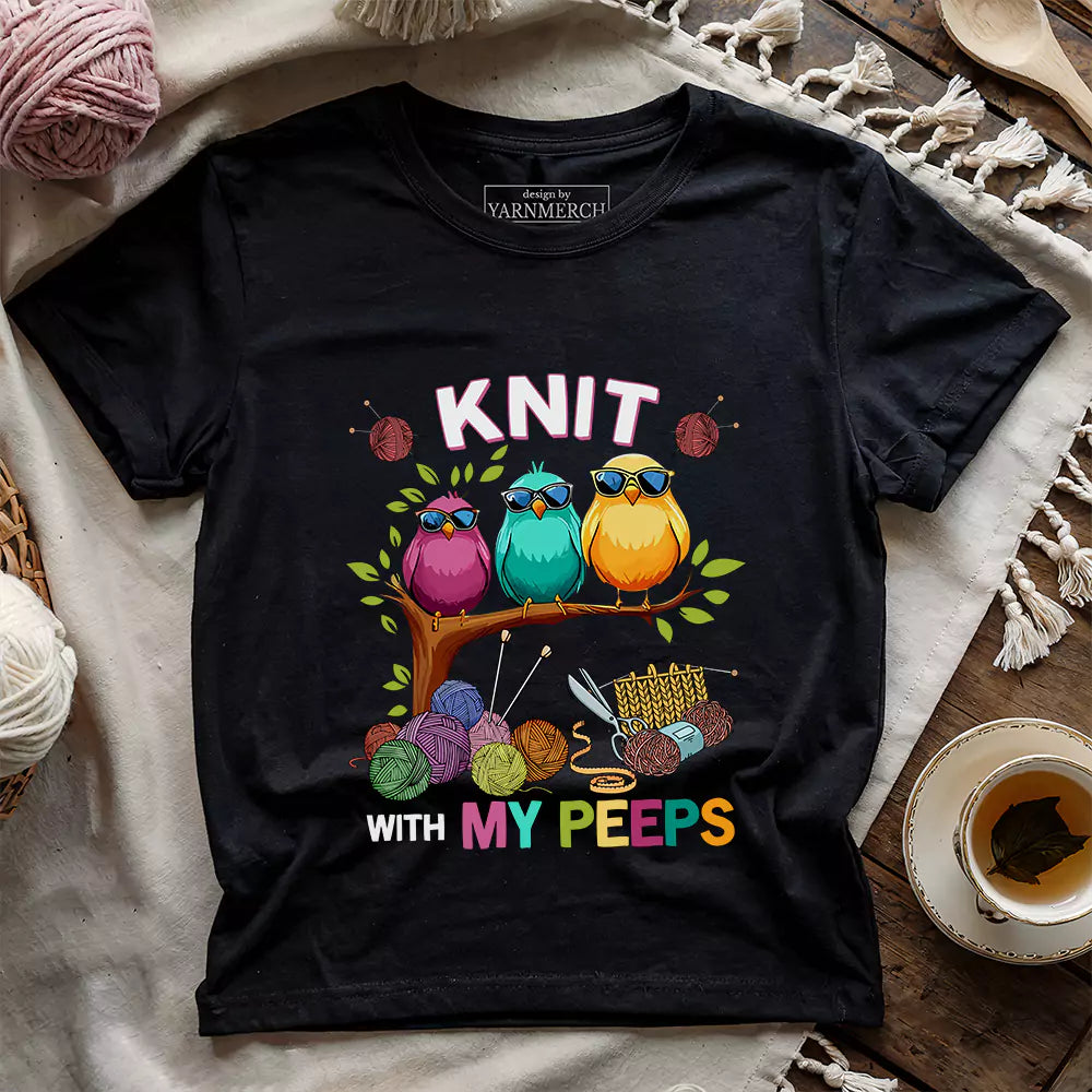 Knit W/ My Peeps T-shirt - Prismatic Fiber Arts