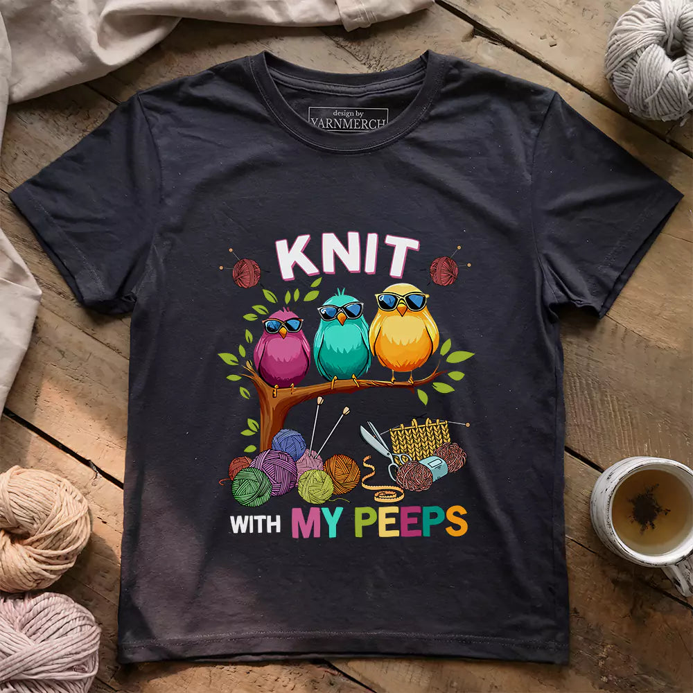 Knit W/ My Peeps T-shirt - Prismatic Fiber Arts
