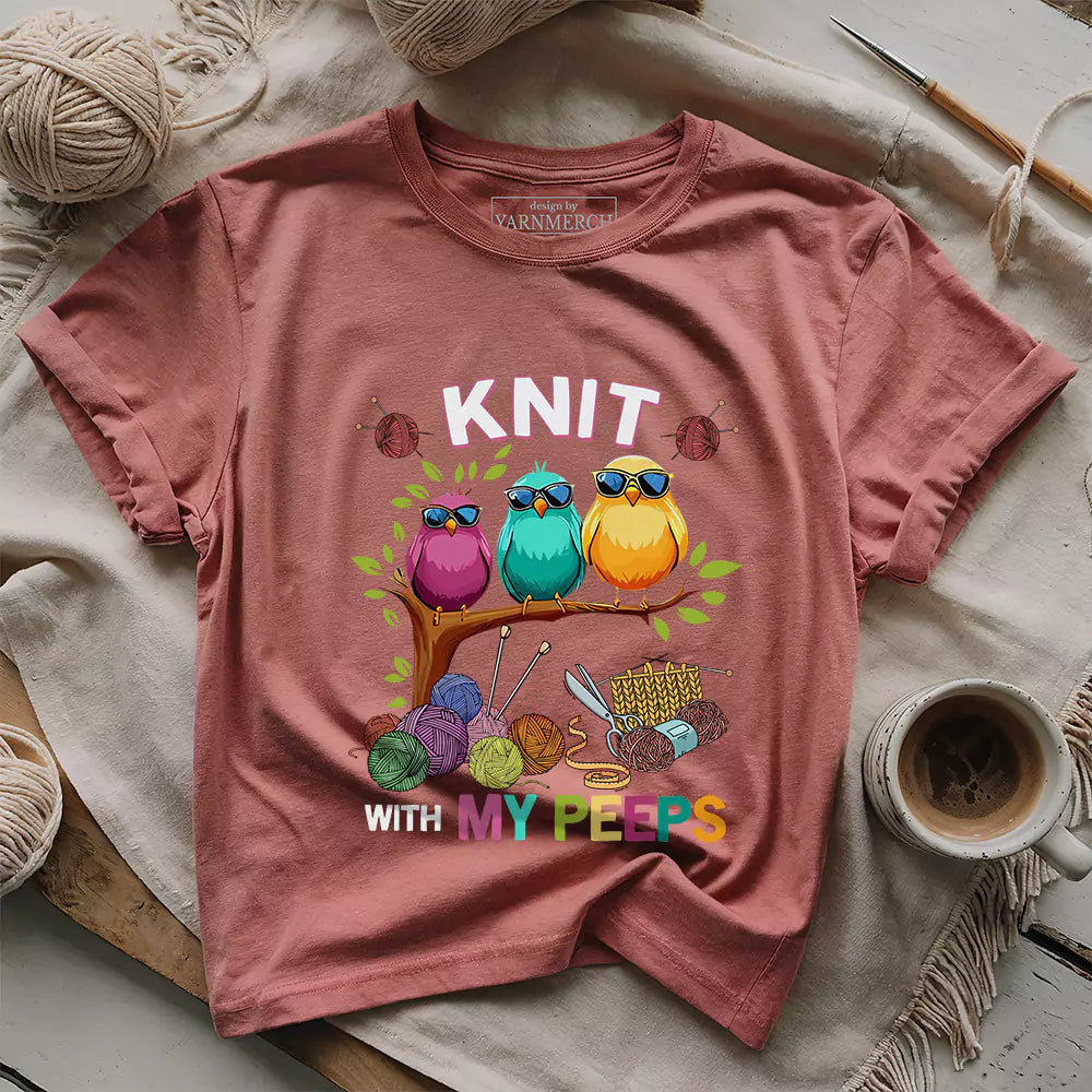 Knit W/ My Peeps T-shirt - Prismatic Fiber Arts