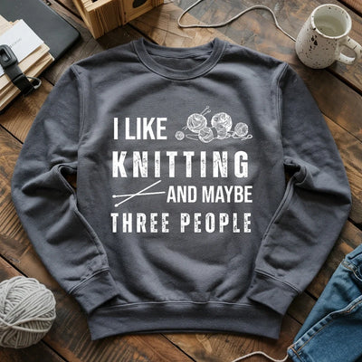 Knitting & 3 People Sweatshirt - Prismatic Fiber Arts
