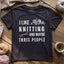 Knitting & 3 People t-shirt - Prismatic Fiber Arts