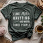 Knitting & 3 People t-shirt - Prismatic Fiber Arts