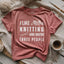 Knitting & 3 People t-shirt - Prismatic Fiber Arts