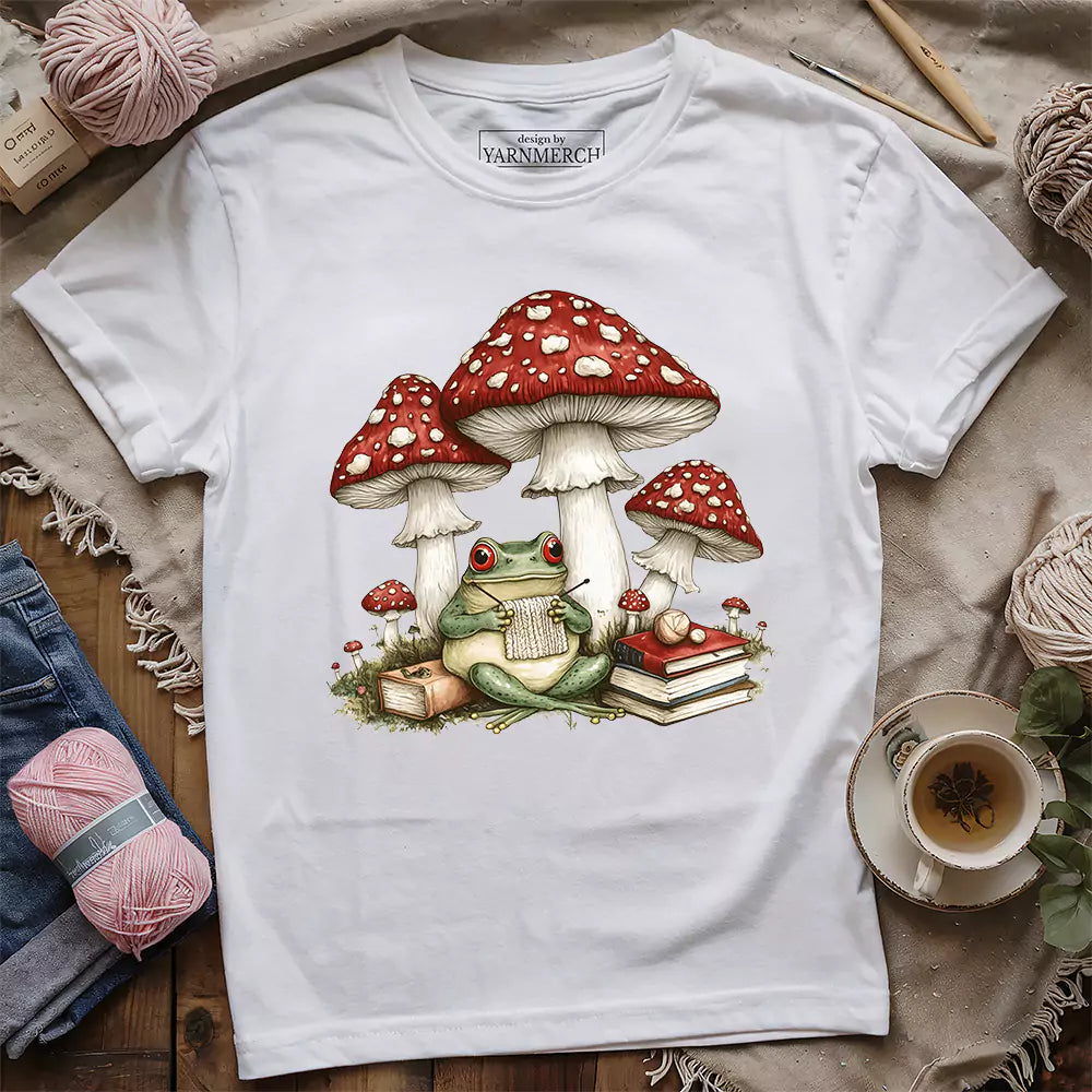 Knitting Frog T-shirt - Prismatic Fiber Arts